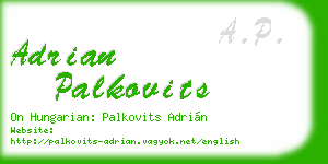 adrian palkovits business card